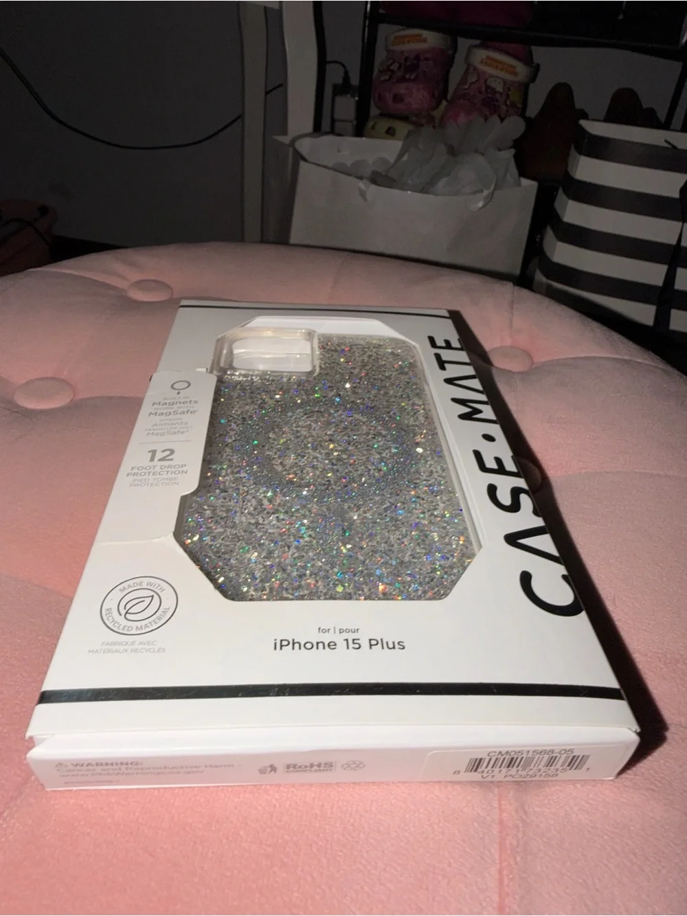 case-mate Silver Glitter iPhone 15 Plus Protective Case